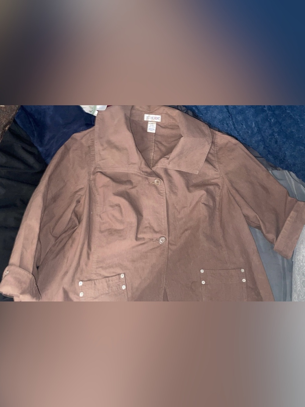 Go Couture Brown Utility Button Jacket